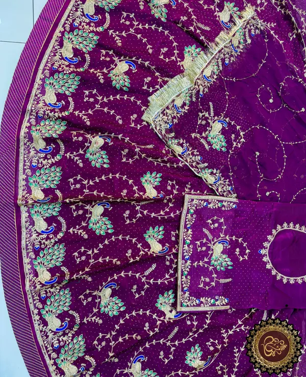 Premium_Purple_Embroidered_Fabric_for_lehenga_with_Peacock_and_Floral_Design
