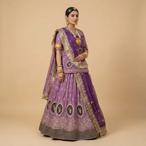 Purple_Embroidered_Lehenga_Choli_Set_with_Dupatta
