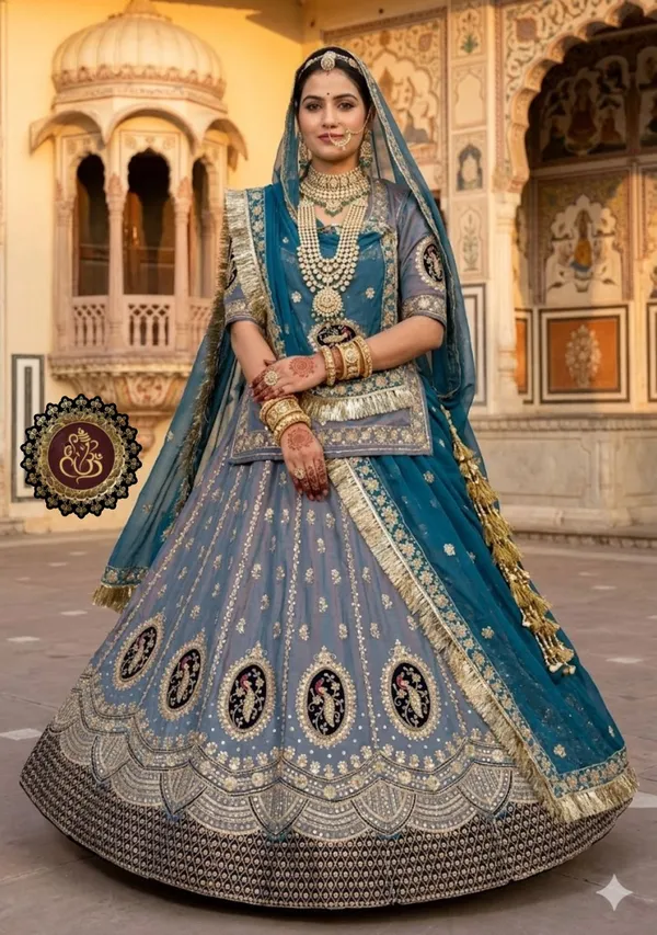 Elegant_Grey_and_Teal_Bridal_Lehenga_Set_with_Heavy_Embellishment