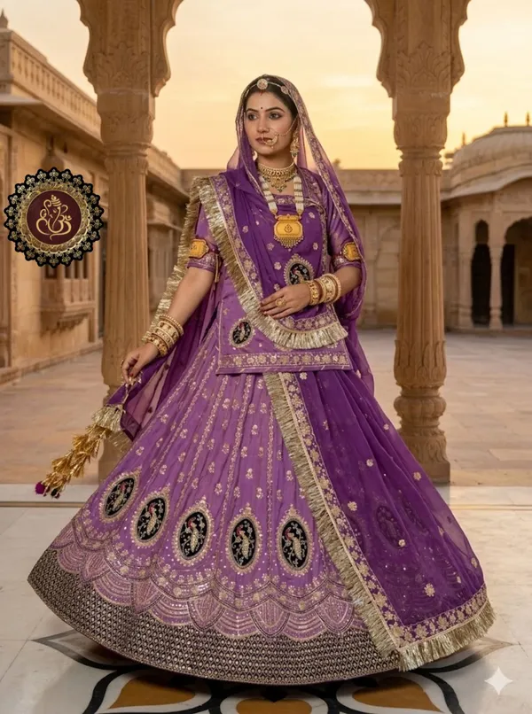 Purple_Embroidered_Lehenga_Choli_Set_with_Dupatta
