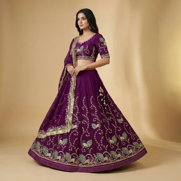 Premium_Purple_Embroidered_Fabric_for_lehenga_with_Peacock_and_Floral_Design