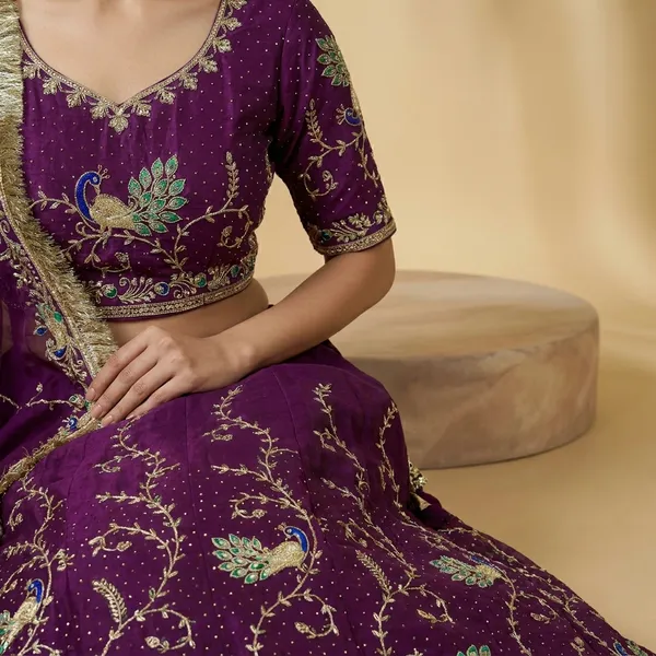 Premium_Purple_Embroidered_Fabric_for_lehenga_with_Peacock_and_Floral_Design