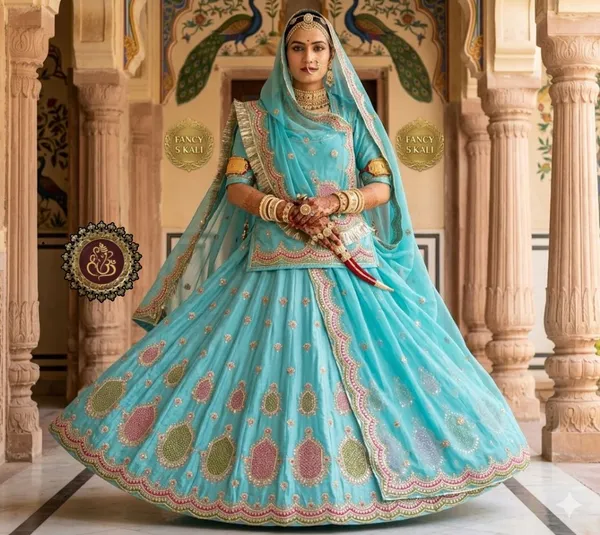 Turquoise_Blue_Embroidered_Bridal_Lehenga_Choli_Set