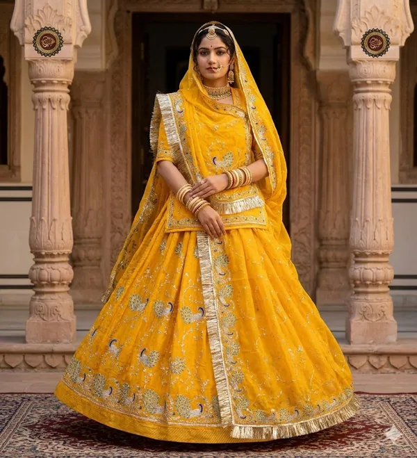 Yellow_Embellished_Lehenga_Choli_with_Dupatta__Traditional_Indian_Ethnic_Wear