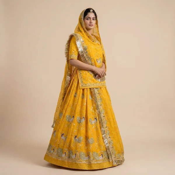 Yellow_Embellished_Lehenga_Choli_with_Dupatta__Traditional_Indian_Ethnic_Wear