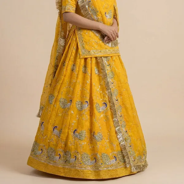 Yellow_Embellished_Lehenga_Choli_with_Dupatta__Traditional_Indian_Ethnic_Wear