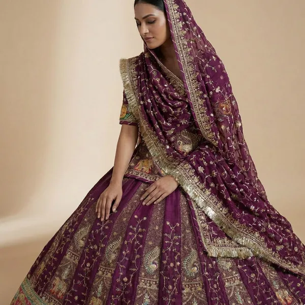 Purple_Embroidered_Bridal_Lehenga_with_Elephant_Motifs_and_Gota_Patti_Work