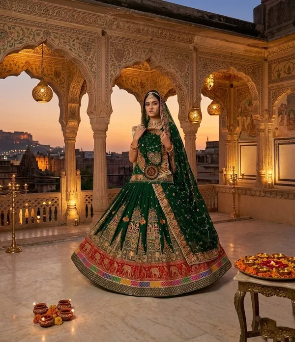 Bridal_Green_Velvet_Embroidered_Lehenga_Choli_Set_with_Heavy_Zari_Work