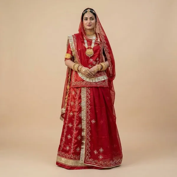 Women's_Maroon_Embroidered_lehenga_choli__Set_with_Golden_Work__Ethnic_Festive_Wear