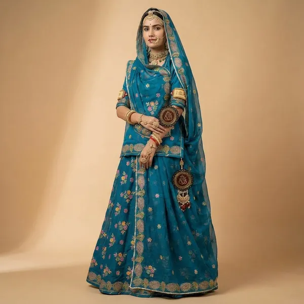 Blue_Floral_Embroidered_Lehenga_Choli_Set_with_Dupatta__Traditional_Indian_Ethnic_Wear
