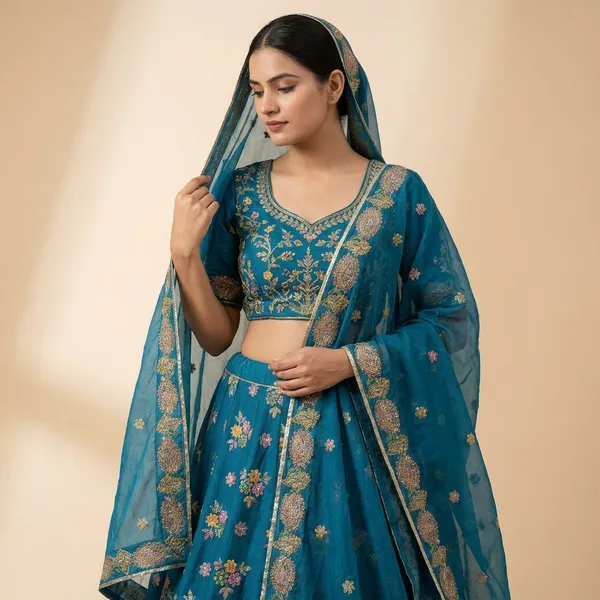 Blue_Floral_Embroidered_Lehenga_Choli_Set_with_Dupatta__Traditional_Indian_Ethnic_Wear