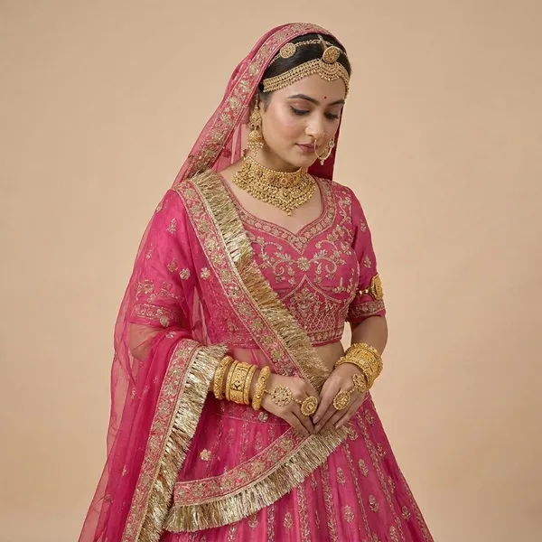 Magenta_Pink_Bridal_Lehenga_Choli_with_Heavy_Golden_Embroidery__Traditional_Wedding_Wear