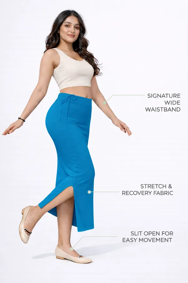 Premium_Sky_Blue_Cotton_Blend_Saree_Petticoat_For_Women_Stretchable_Fishcut_Shapewear_Underskirt