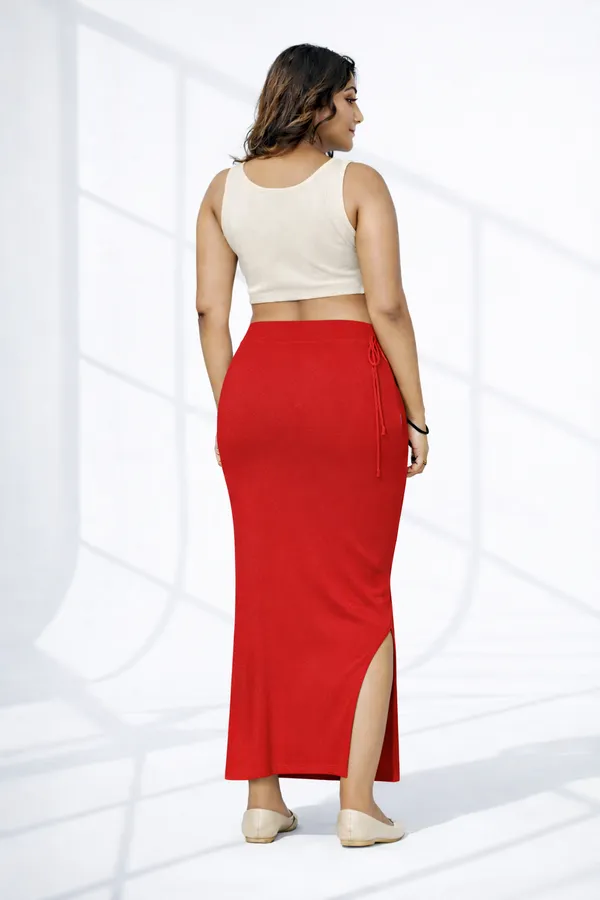 Buy_1_Get_1_Premium_Orange_And_Red_Cotton_Blend_Saree_Petticoat_For_Women_Stretchable_Fishcut_Shapewear_Underskirt