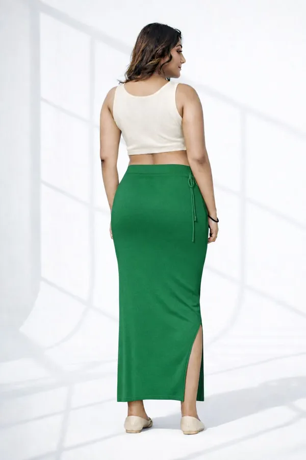 Premium_Women_Cotton_Straight_Cut_Green_Saree_Petticoat_Shapewear_Stretchable_Cotton_Blend_Petticoat