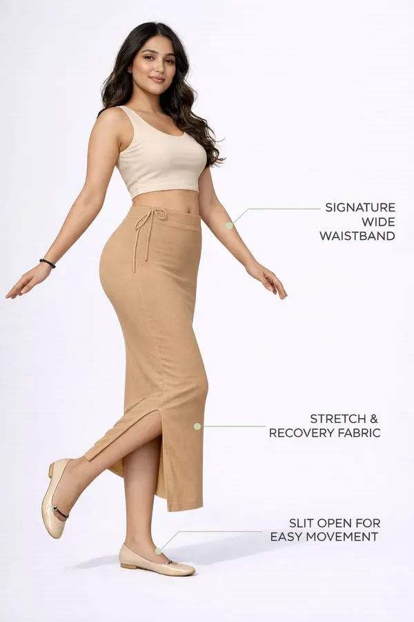 Premium_Women_Cotton_Straight_Cut_Chikoo_Saree_Petticoat_Shapewear_Stretchable_Cotton_Blend_Petticoat