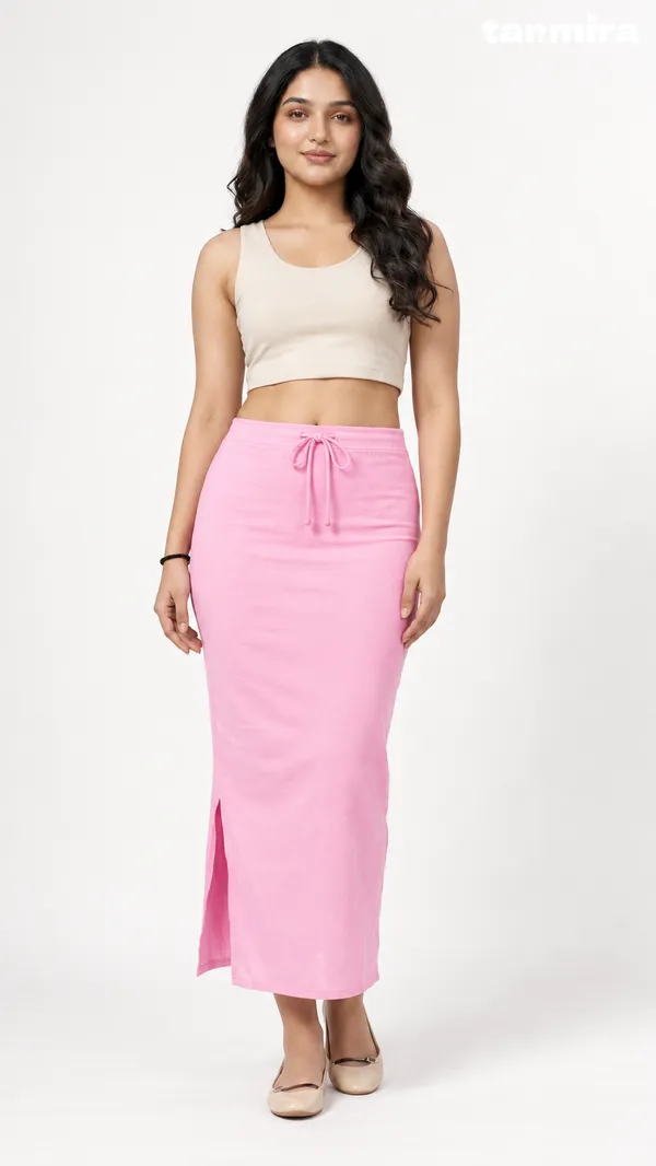 Premium_Royal_Lycra_Baby_Pink_Saree_Shapewear,_Straight_Cut,_Stretchable,_Breathable
