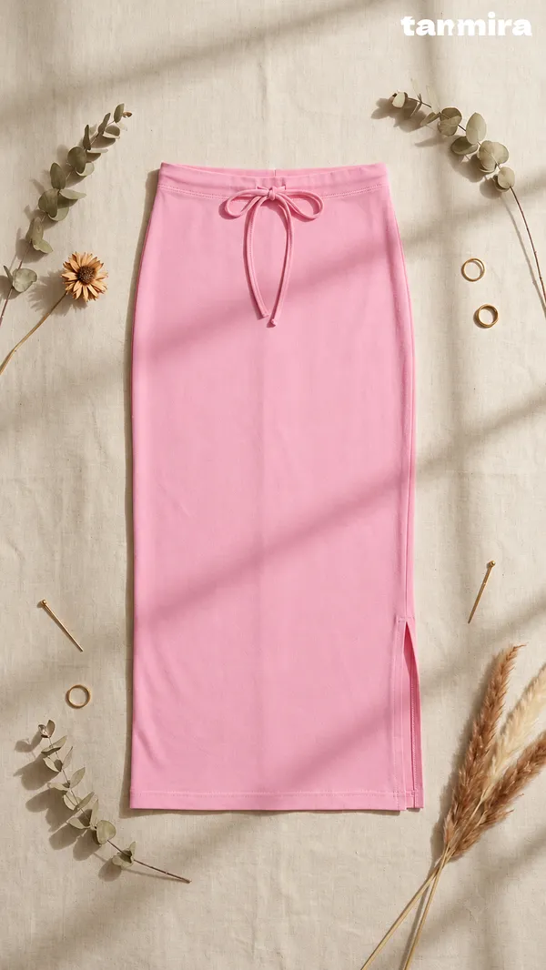 Premium_Royal_Lycra_Baby_Pink_Saree_Shapewear,_Straight_Cut,_Stretchable,_Breathable
