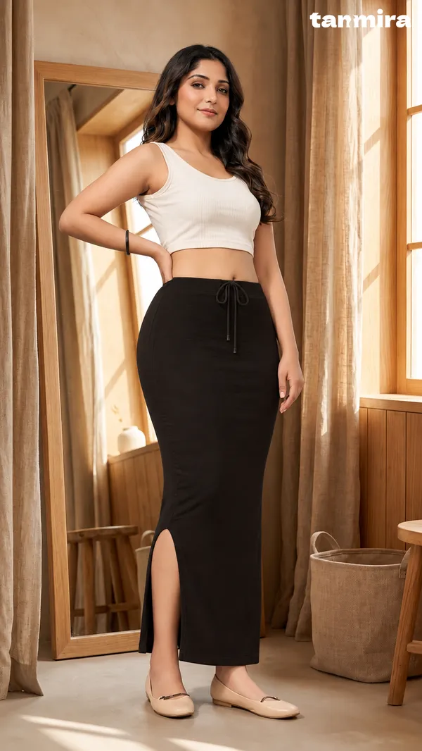 Premium_Royal_Lycra_Black_Saree_Shapewear,_Straight_Cut,_Stretchable,_Breathable