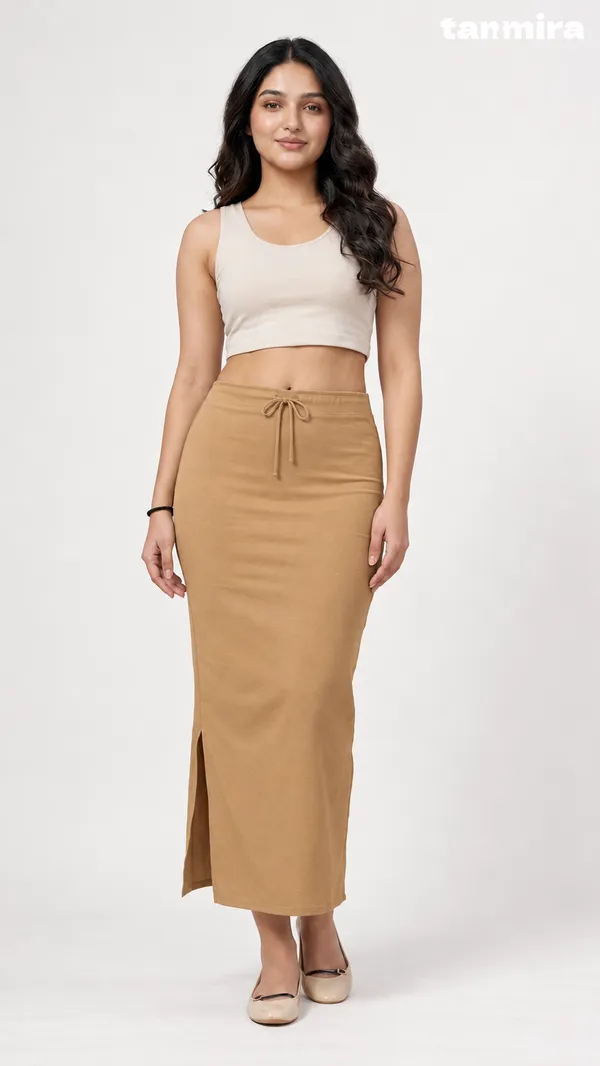 Premium_Royal_Lycra_Chikoo_Saree_Shapewear,_Straight_Cut,_Stretchable,_Breathable
