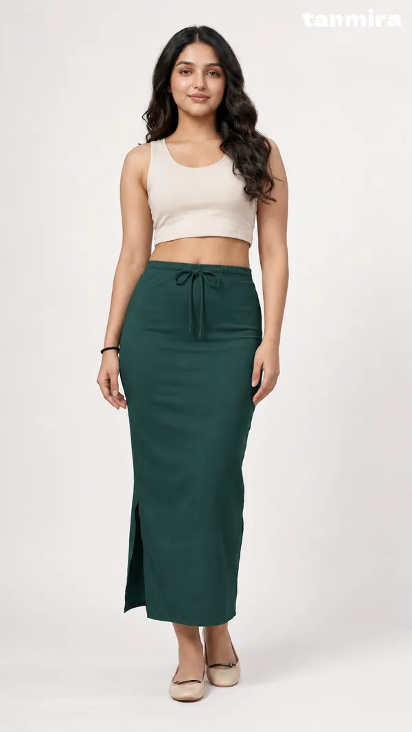 Premium_Royal_Lycra_Dark_Green_Saree_Shapewear,_Straight_Cut,_Stretchable,_Breathable