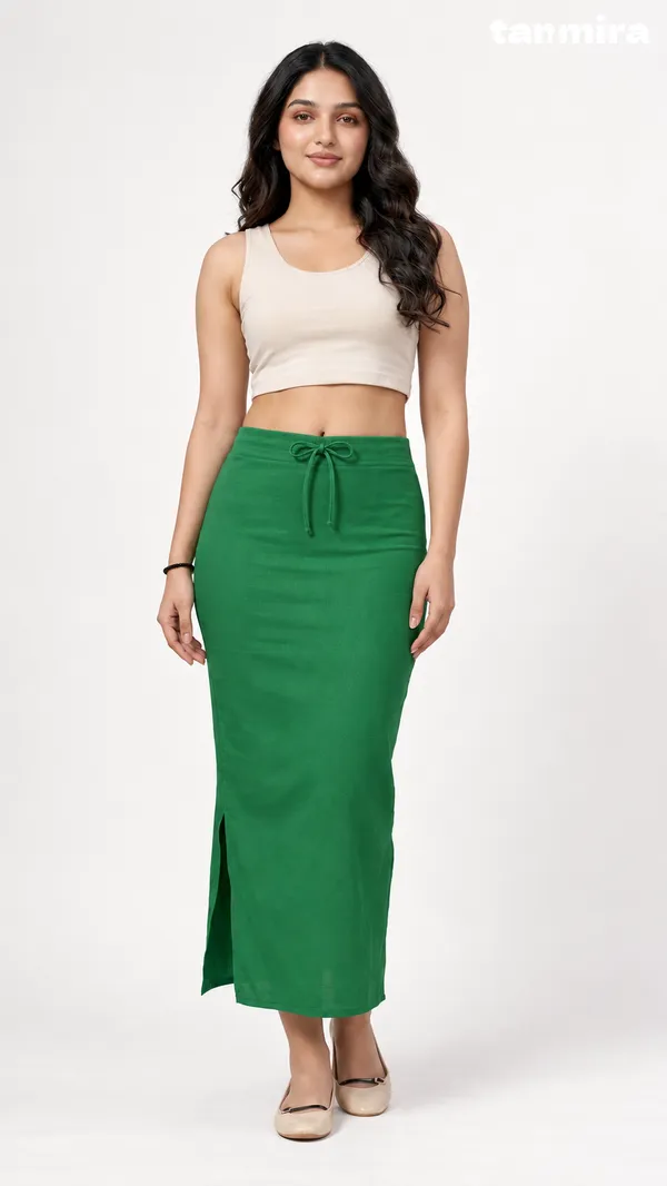 Premium_Royal_Lycra_Green_Saree_Shapewear,_Straight_Cut,_Stretchable,_Breathable