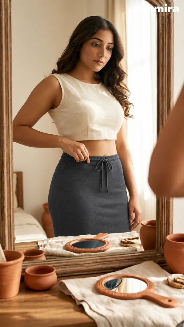Premium_Royal_Lycra_Grey_Saree_Shapewear,_Straight_Cut,_Stretchable,_Breathable