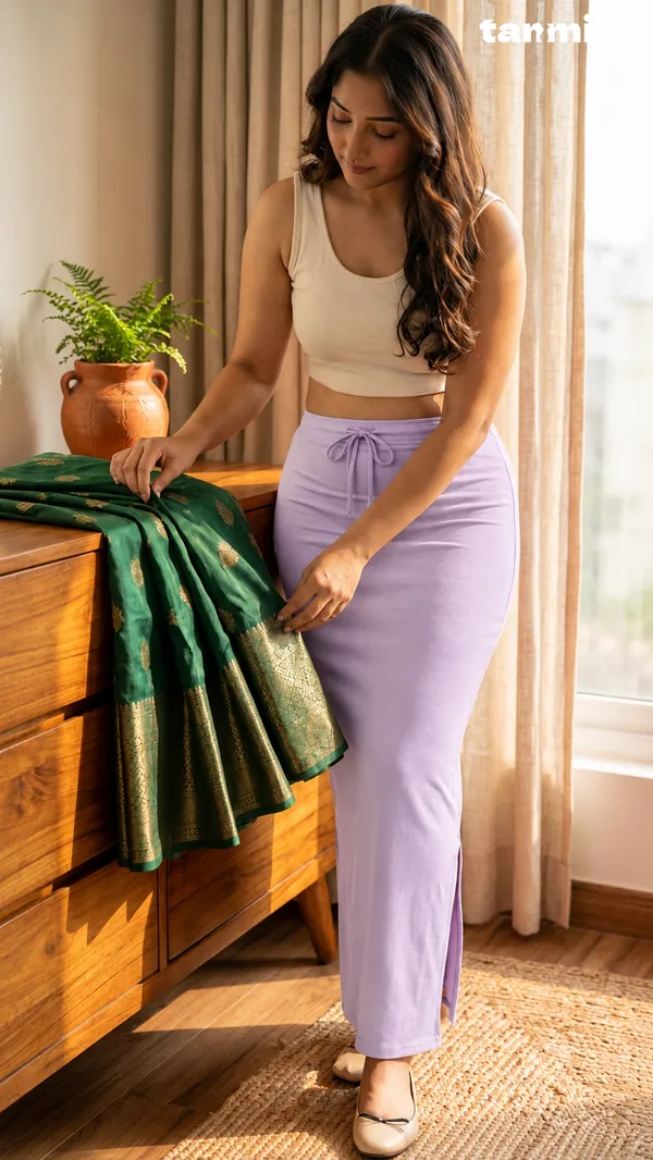 Premium_Royal_Lycra_Lavender_Saree_Shapewear,_Straight_Cut,_Stretchable,_Breathable