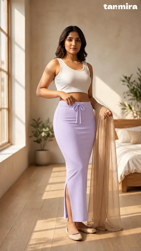 Premium_Royal_Lycra_Lavender_Saree_Shapewear,_Straight_Cut,_Stretchable,_Breathable