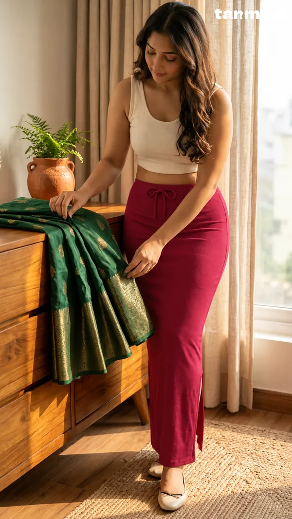 Premium_Royal_Lycra_Magenta_Saree_Shapewear,_Straight_Cut,_Stretchable,_Breathable