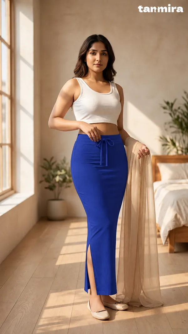 Premium_Royal_Lycra_Navy_Blue_Saree_Shapewear,_Straight_Cut,_Stretchable,_Breathable