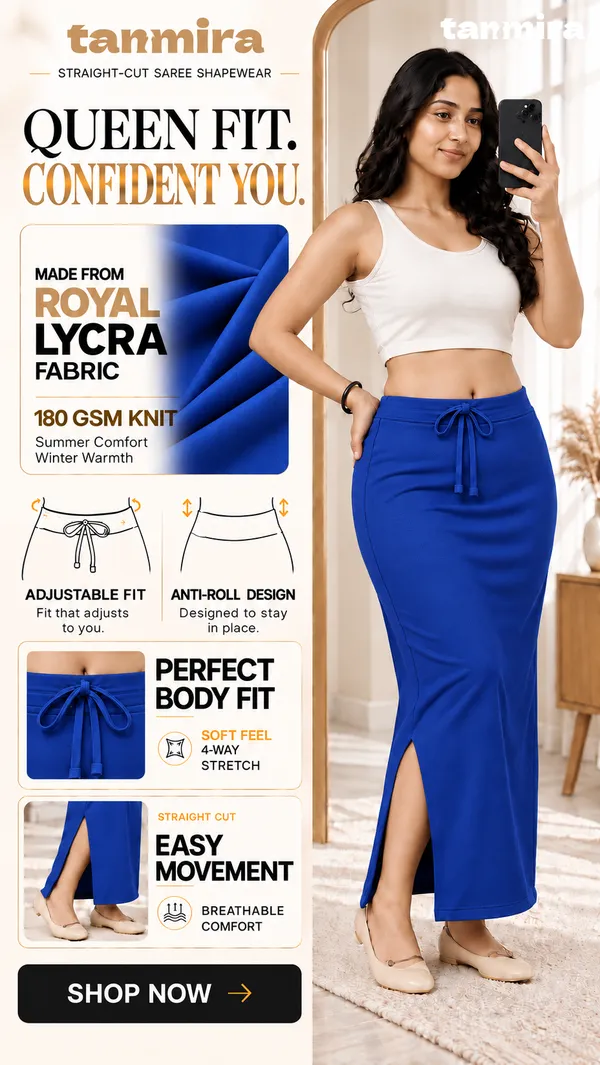 Premium_Royal_Lycra_Navy_Blue_Saree_Shapewear,_Straight_Cut,_Stretchable,_Breathable