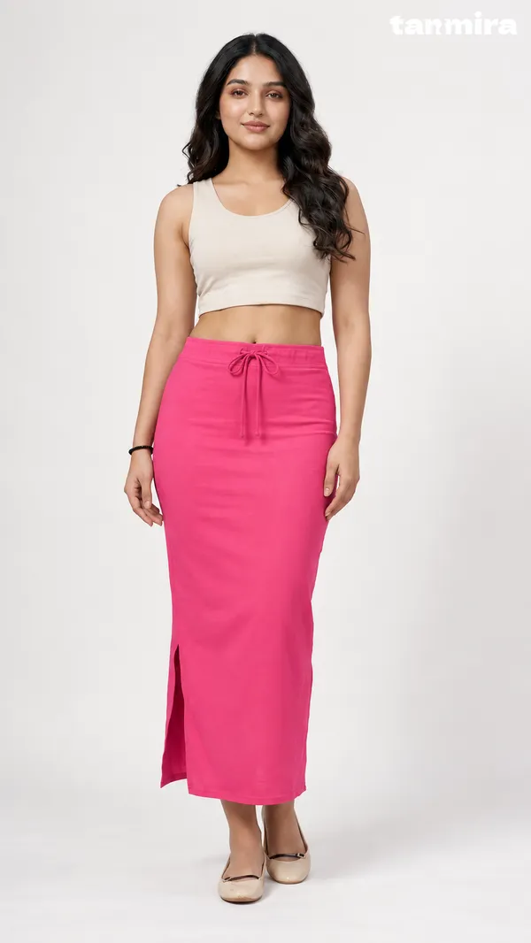 Premium_Royal_Lycra_Pink_Saree_Shapewear,_Straight_Cut,_Stretchable,_Breathable