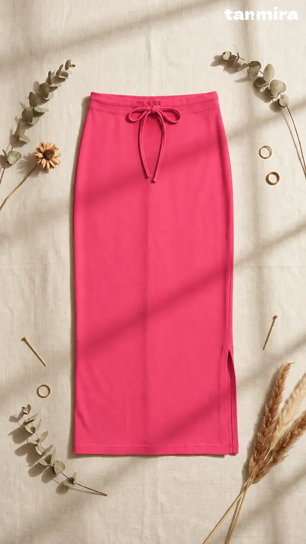 Premium_Royal_Lycra_Pink_Saree_Shapewear,_Straight_Cut,_Stretchable,_Breathable