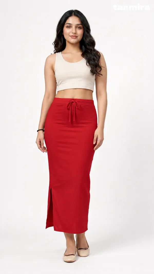 Premium_Royal_Lycra_Red_Saree_Shapewear,_Straight_Cut,_Stretchable,_Breathable