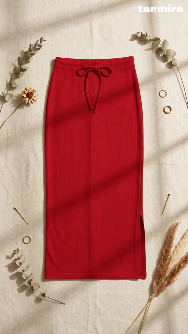 Premium_Royal_Lycra_Red_Saree_Shapewear,_Straight_Cut,_Stretchable,_Breathable