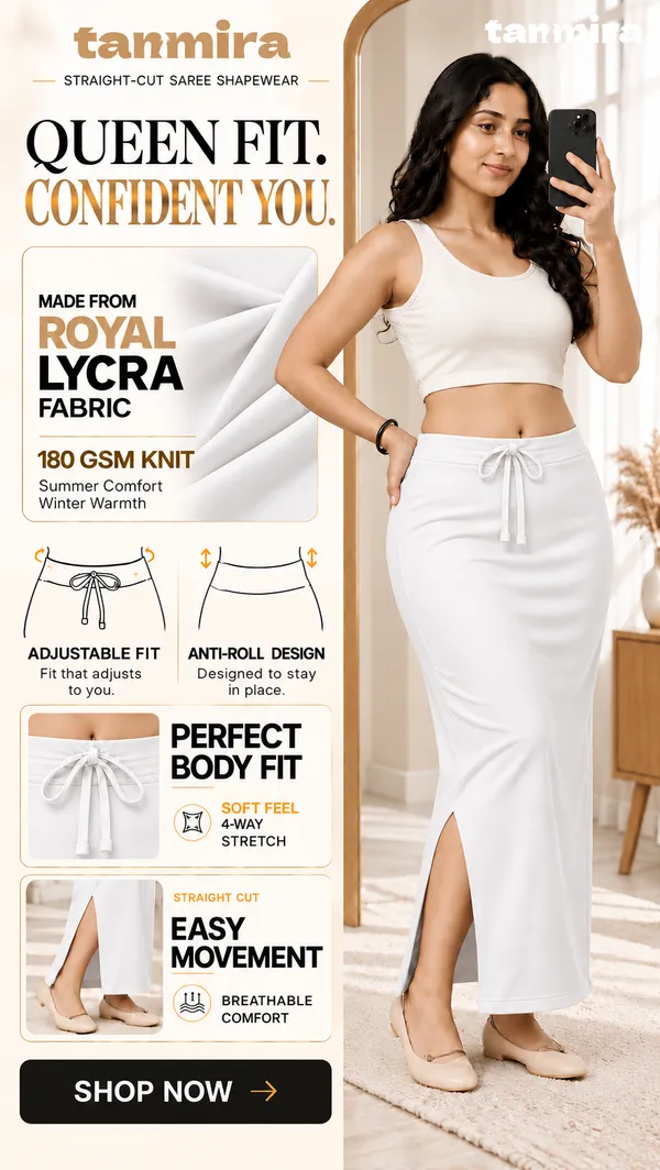 Premium_Royal_Lycra_White_Saree_Shapewear,_Straight_Cut,_Stretchable,_Breathable