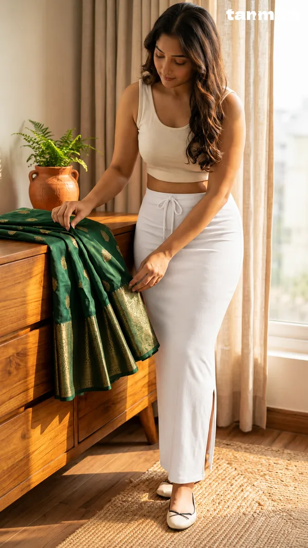 Premium_Royal_Lycra_White_Saree_Shapewear,_Straight_Cut,_Stretchable,_Breathable