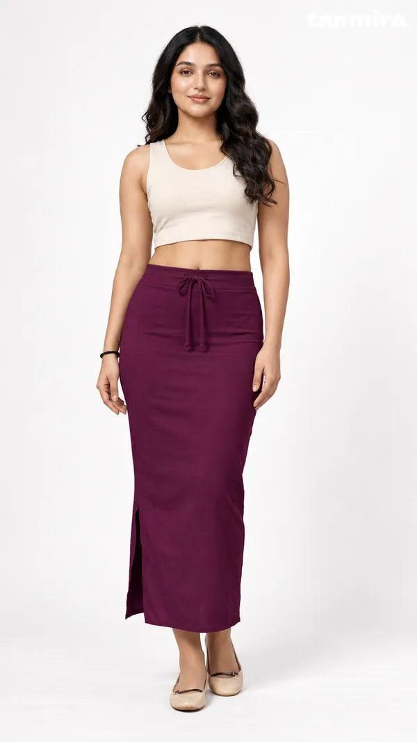 Premium_Royal_Lycra_Wine_Saree_Shapewear,_Straight_Cut,_Stretchable,_Breathable