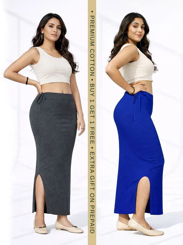 Buy_1_Get_1_Premium_Grey_And_Navy_Blue_Cotton_Blend_Saree_Petticoat_For_Women_Stretchable_Fishcut_Shapewear_Underskirt