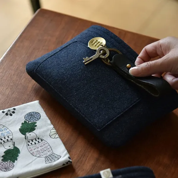 HYK_MART_Felt_Purse_Organizer_Insert,_Handbag_Storage_Pouch_with_Multi_Pockets_-_Pack_of_2_(_Dark_Grey_)