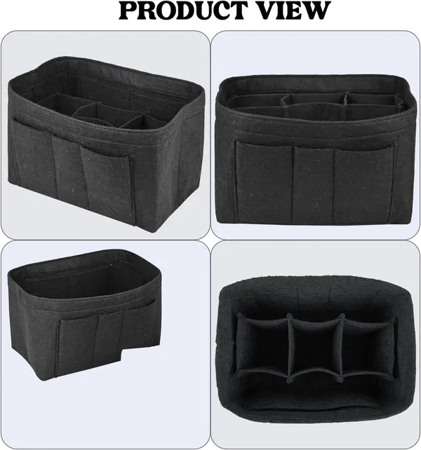 HYK_MART_Women_Felt_Purse_Organizer_Storage_Bag_for_Ladies_Handbag_Tote_Bag_Glasses_Keys-_(Black,_Small,_8.85x4.5x5.5_inch)
