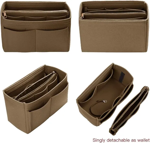 HYK_MART_Purse_Organizer_Insert_for_Handbags,_Premium_Felt_Organizer_with_Zipper_Pocket_(_Camel)