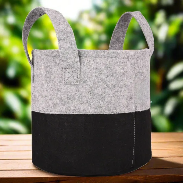 HYK_MART_Geo_Fabric_Grow_Bags_UV_Treated_Gardening_Cotton_Pots_Terrace_Indoor_Outdoor_Home_Balcony_Nursery_Leafy_Vegetable_Fruits_and_Flower_(Black_&_Grey_Round