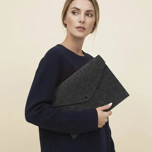 HYK_MART_Felt_Document_Folders_-_Portable_A4_Envelope_File_Holder_with_Button_Closure_for_Office,_School,_Stationery_Tools_Organization,34x24cm_(_Dark_Grey_)