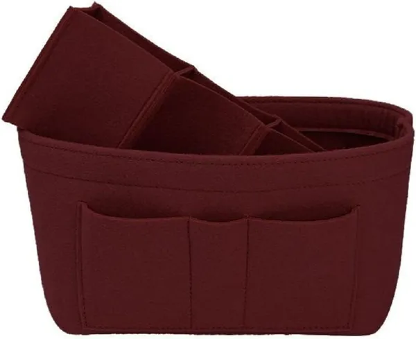 HYK_MART_Women_Felt_Purse_Organizer_Storage_Bag_for_Ladies_Handbag_Tote_Bag_Glasses_Keys-_(Maroon,_Small,_8.85x4.5x5.5_inch)