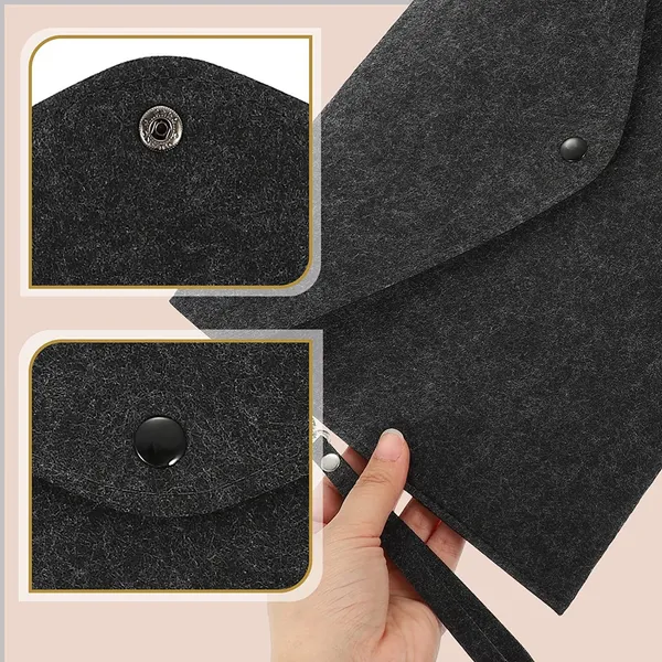 HYK_MART_Felt_Document_Folders_-_Portable_A4_Envelope_File_Holder_with_Button_Closure_for_Office,_School,_Stationery_Tools_Organization,34x24cm_(_Dark_Grey_)