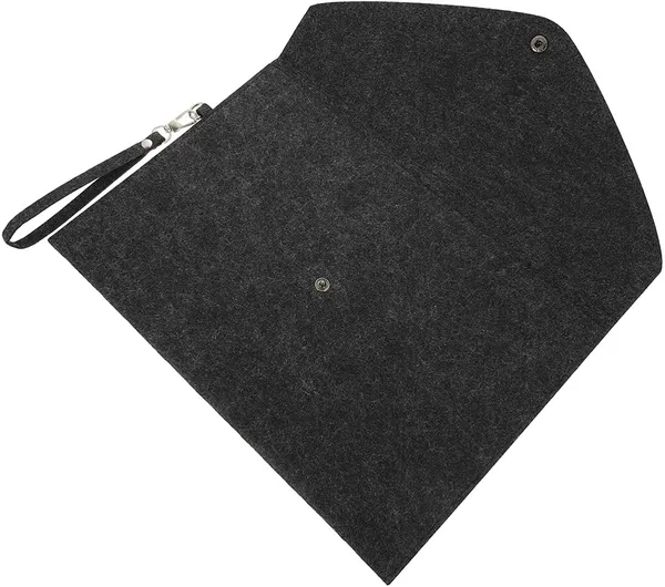 HYK_MART_Felt_Document_Folders_-_Portable_A4_Envelope_File_Holder_with_Button_Closure_for_Office,_School,_Stationery_Tools_Organization,34x24cm_(_Dark_Grey_)