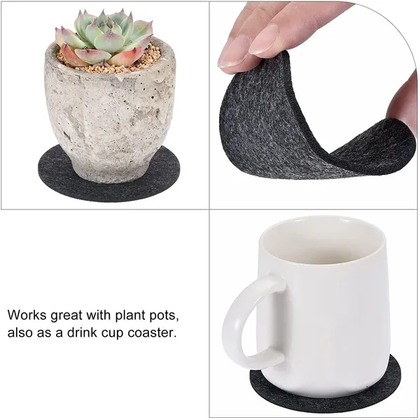HYK_MART_Plant_Pot_Coaster_Mat_-_Reversible_Waterproof_Round_Absorbent_Felt_Fabric_Plant_Pad_for_Gardening_Indoor_and_Outdoor_Pots_4/6/8/10_Inch_(Dark_Grey,_20_Pieces)