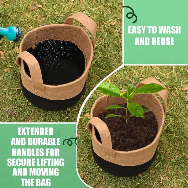 HYK_MART__Premium_Geo_Fabric_Grow_Bags_(_Camel_/_Black_)